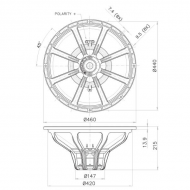 Difuzor Bass 18HP1060 Faital Pro - Difuzor Bass 18HP1060 Faital Pro Specificații nominale