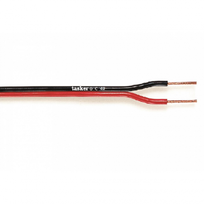 Cablu paralel plat Tasker C102 , rosu/negru, 2x1.50, OFC, divizibil